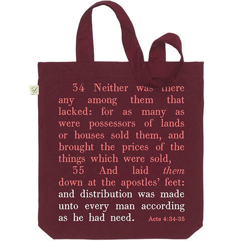 Acts 4: 34-35 Tote Bag